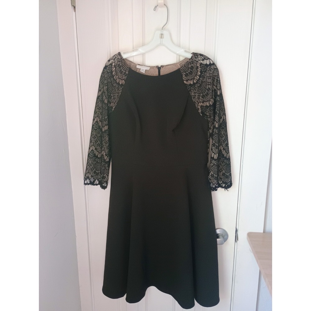 London Times Dress Black Lace Women's 8